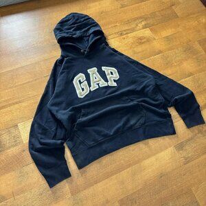 Gap Men's Navy and Black Hoodie